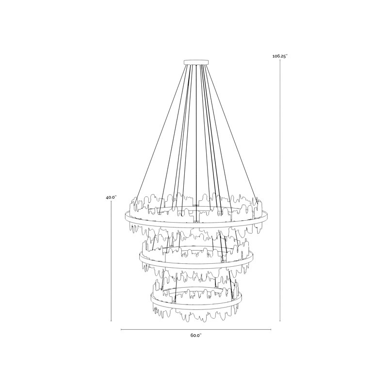 Icarus Chandelier, 40" H x 36" W x 36" D