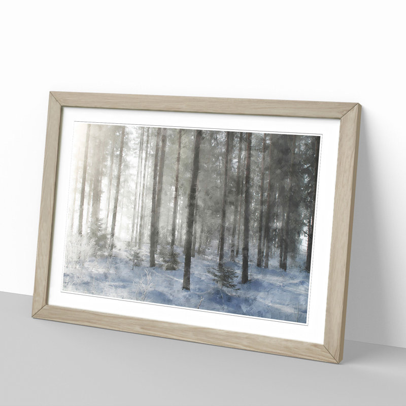 Winter Forest Vol.8 - Picture Frame Painting, 27cm H x 36cm W x 2cm D, Oak Framed