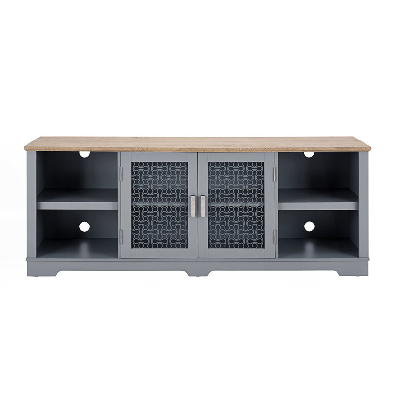Meuble télé Modern Farmhouse, grande console de divertissement à domicile, accent décoratif