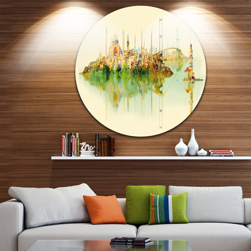 « istanbul panoramique view », reproduction d’art sur métal, H 38 po x l 38 po x P 1 po