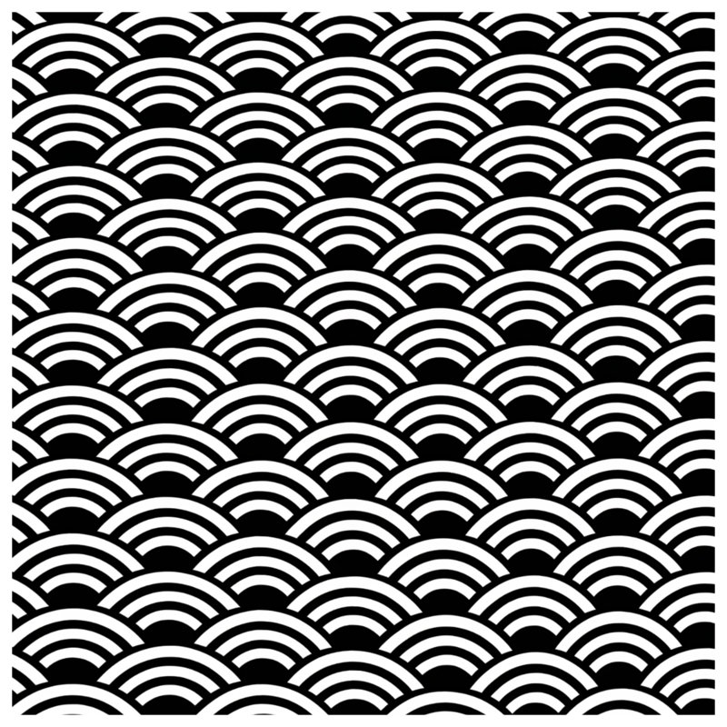 Rideaux de douche noir et blanc Arches, 70in W x 93in H