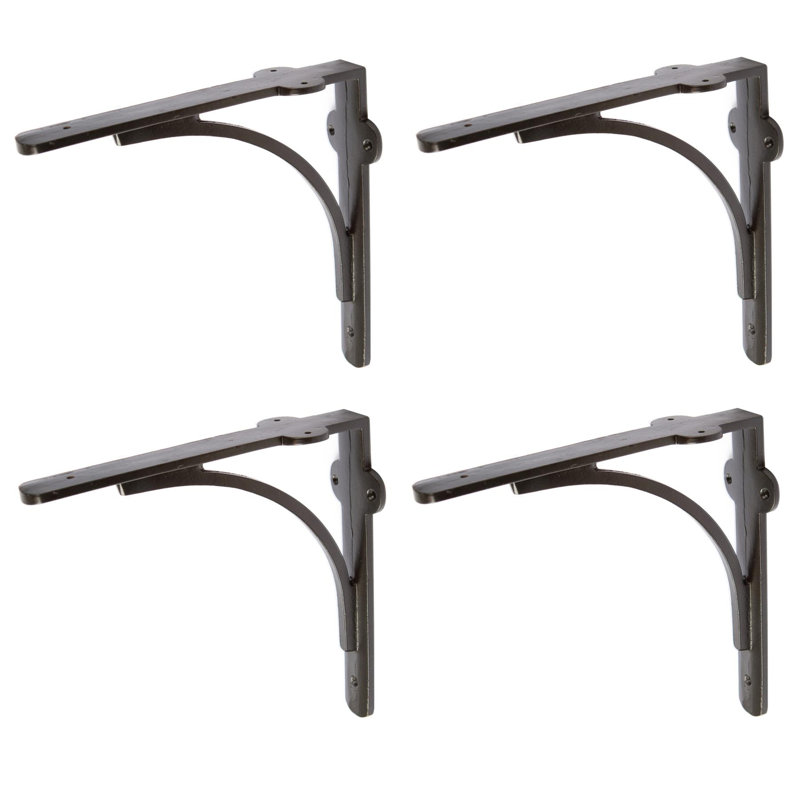 Hammer & Tongs - Curved Iron Shelf Bracket - D205mm - Black