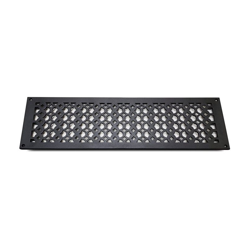 Grille murale en métal, Noir, 8 po x 24 po