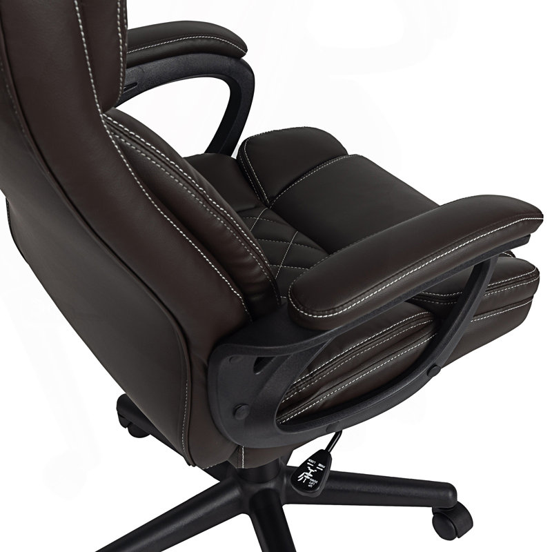 Fauteuil de bureau ergonomique à haut dossier, Brun