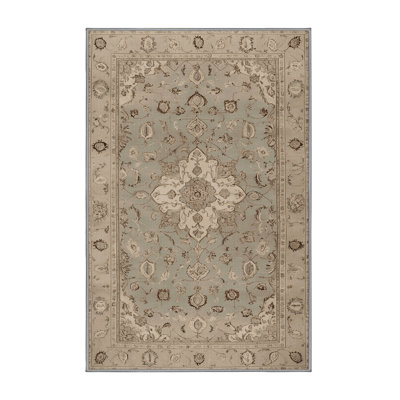Tapis gris Tabriz lavable à la machine