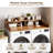 54 Inch Wooden Washer Dryer Countertop with 2 Tier Shelf, Non Slip Pad and Guard Rails for Laundry Room Organization-3702443