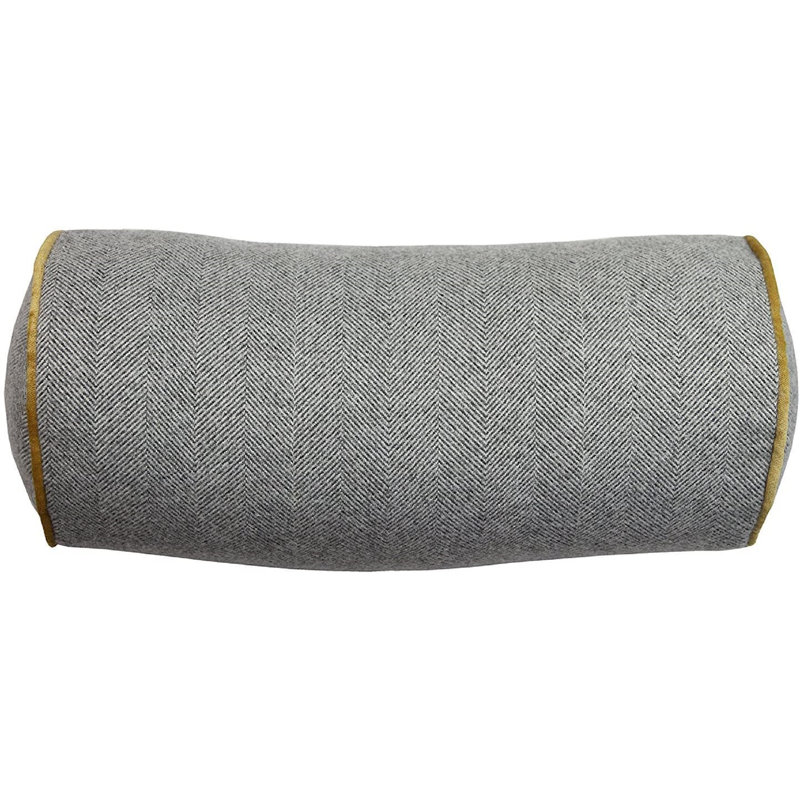 Bolster Cushion, Grey/Yellow