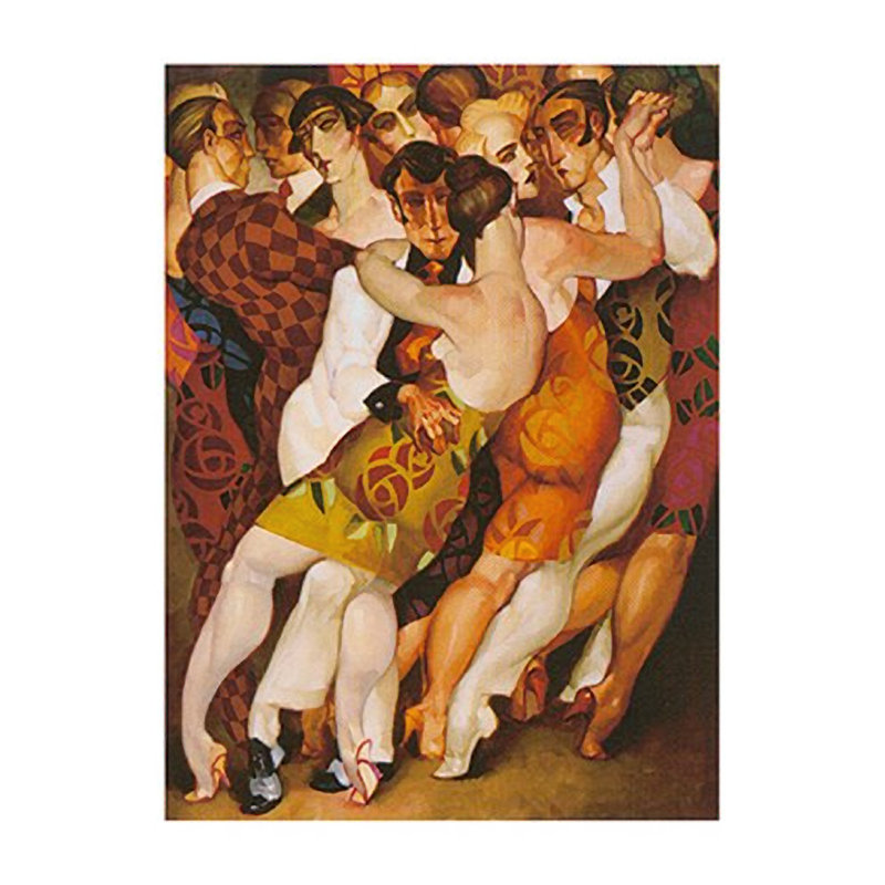 Impression d’art graphique sur papier, "Tango room" par Juarez Machado