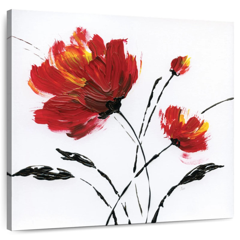 Harnek Red Poppy Splash II, 30" H x 30" W