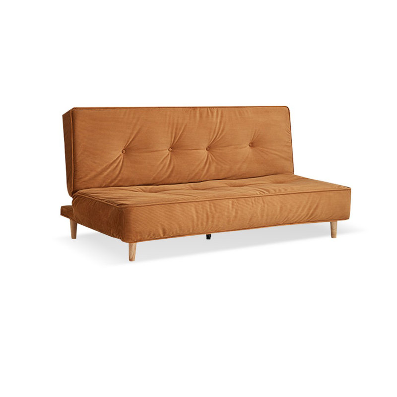 Coussin orange modulaire en velours côtelé, Orange