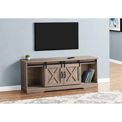 Console 60 po, rangement taupe foncé, style moderne pour le salon de la chambre à coucher