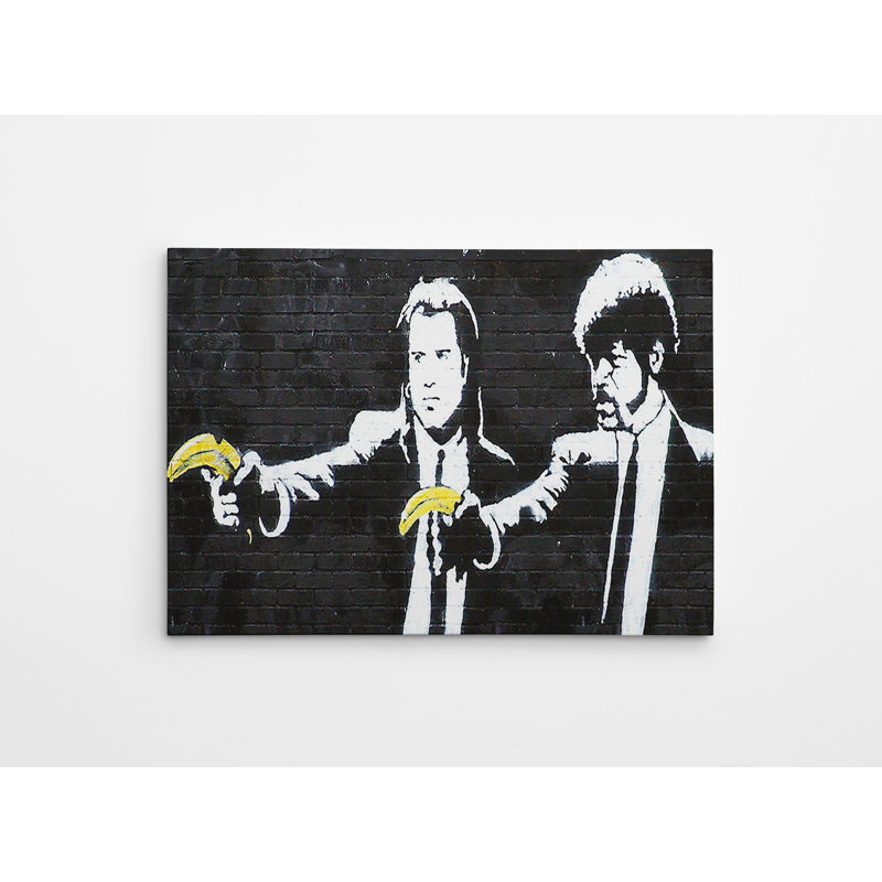 Superbe peinture décorative sur toile Banksy, 27,6 po x 39,4 po | 100% toile, cadre en bois | Impression numérique vibrante, parfaite pour la décoration de la maison ou du bureau