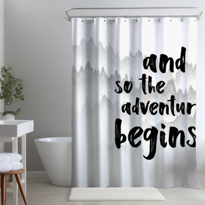 Shower Curtain QU9 – Polyester Shower Curtain, Dye Sublimation Print, 71" W × 74" L