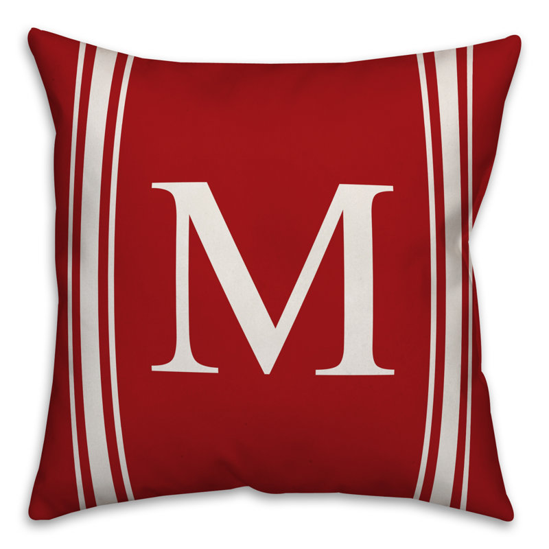 Striped Throw Pillow, M, Red