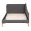 Lit de jour simple tapissier avec tête de lit et accoudoirs, pieds de support, gris-889170883-889170881