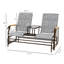 Banc oscillant d'extérieur avec revêtement thermolaqué et tissu respirant gris