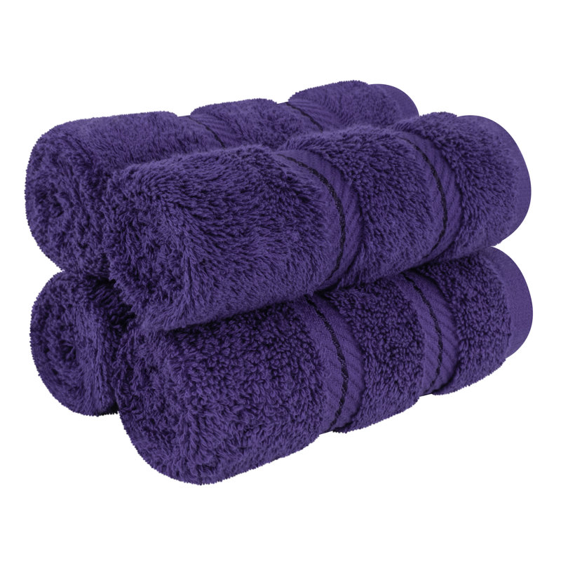 Ensemble de débarbouillettes turques 100% coton 4 pièces Darcelle, Violet / mauve