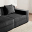 Canapé modulaire en L à 2 places, tissu en velours côtelé, siège profond avec coussins décoratifs et repose-pieds mobile - noir