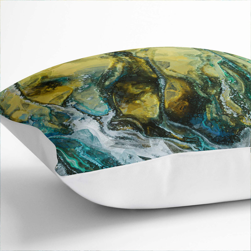 Abstract Square Cushion, White, 40cm H x 40cm W x 15cm D