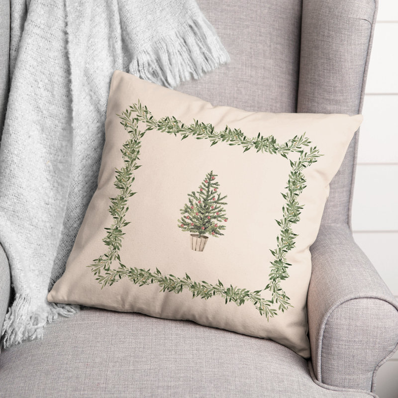  Floral Square Throw Cushion, 16" x 16"