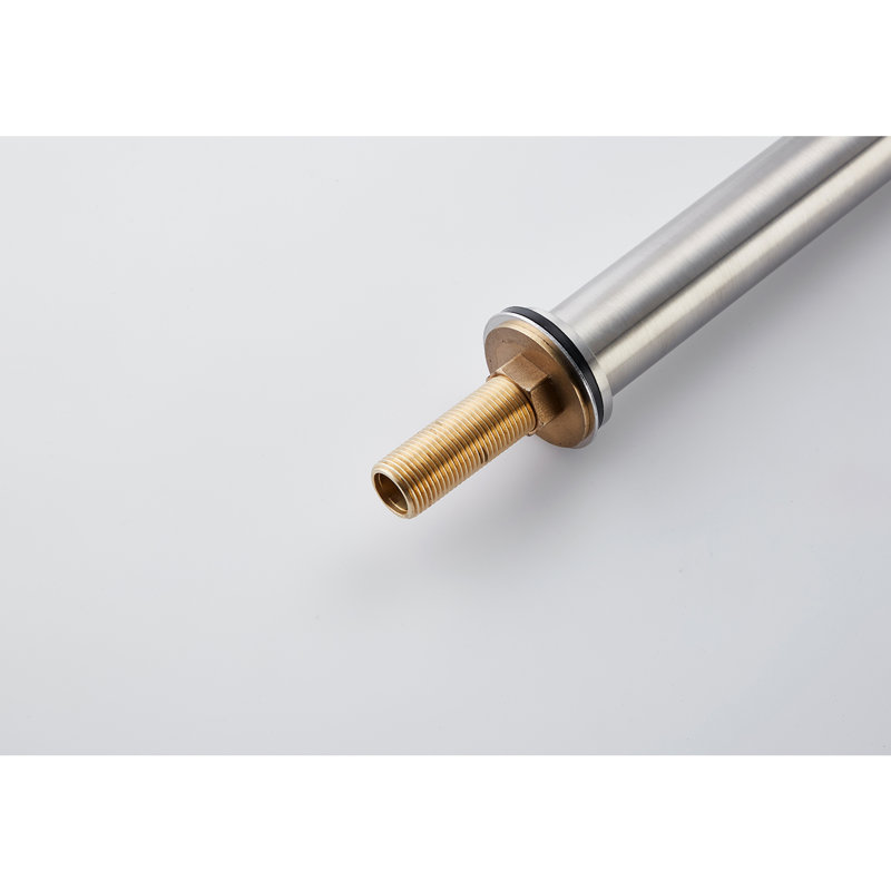 Pot Filler Faucet With Extended Arm - 360 Rotation And Foldable Option, Brushed Nickel Look, Brass Material, Double Handles For Easy Water Operation Rotatable Feature, Outlook, Composition,