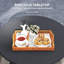 Outsunny 70cm Round Coffee Table with Non-Slip Foot Pads Charcoal Grey
