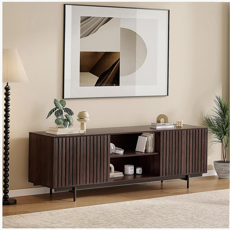Meuble télé Mid Century, Noyer foncé