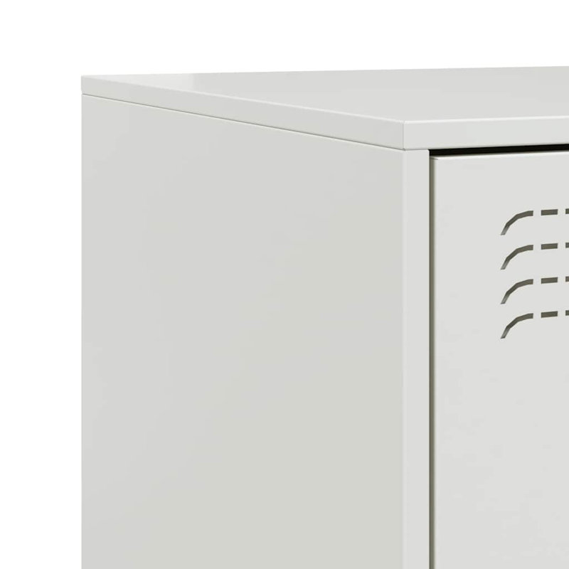 34.5cm W Steel Bedside Table, White, Individual