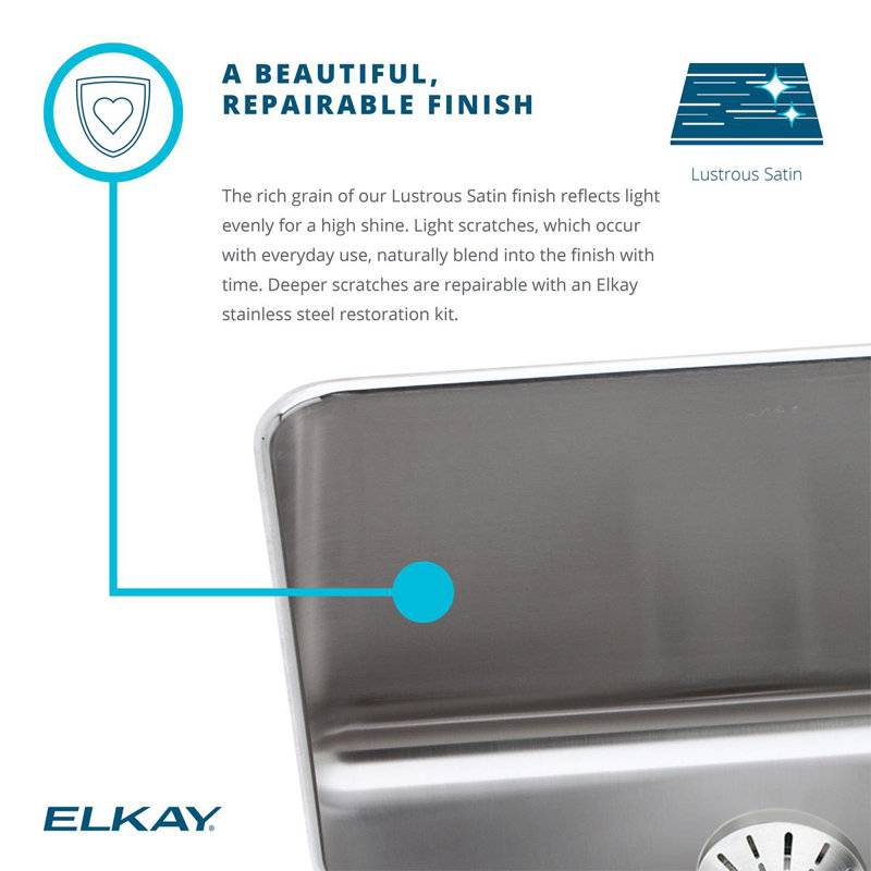 Lustertone 33" L x 22" W Double Basin Drop-in Kitchen Sink with Drain Assembly, 4 hole