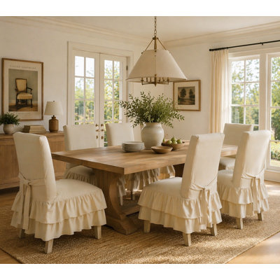 Housse à jupe pour chaise de salle à manger