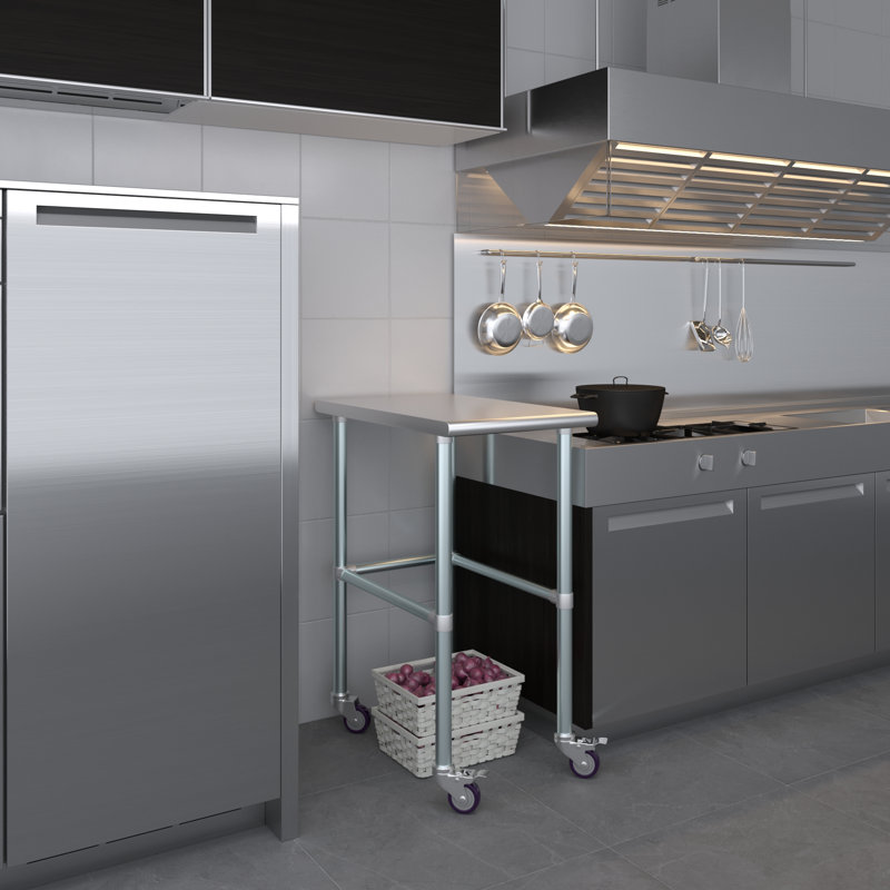 Table de travail en acier inoxydable, H 38 po x L 18 po x l 30 po