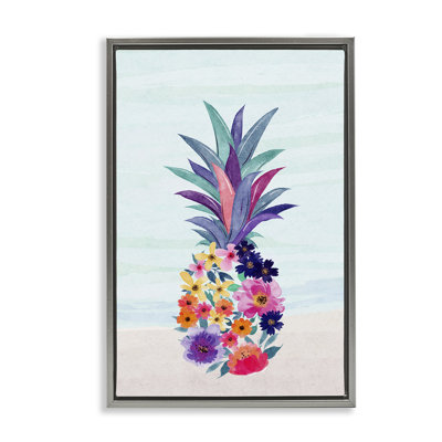 Toile flottante florale ananas par JJ Design House LLC