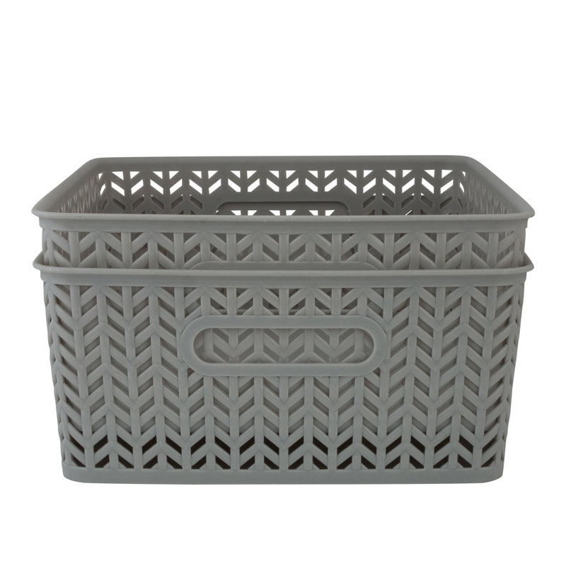 Simplify Plastic Decorative Bin, Gray