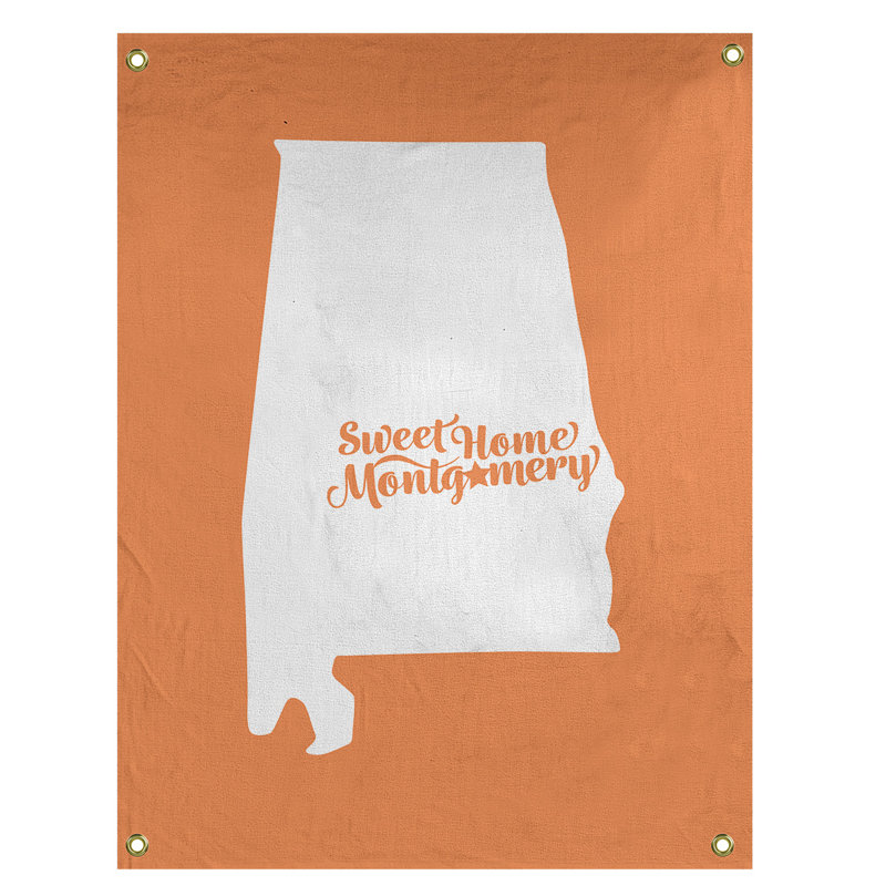 Tapisserie murale montgomery alabama, H 36 po x l 26 po, Orange