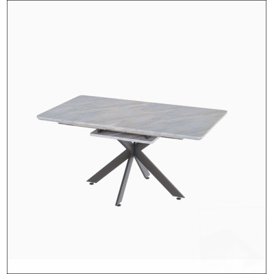 62.4" Extendable 78.15"Very large Black Dining Table Modern Mid-Century Kitchen Table