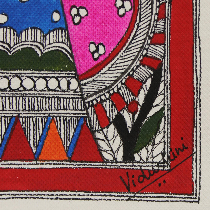 Suspension murale en polyester vivah panchami madhubani