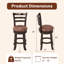 Ensemble de 4 tabourets de bar pivotants à hauteur de comptoir 26 po avec dossier et siège en similicuir-420803686-420803687