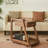 Modern Minimalist Black Walnut Wood Mobile Side Table with Wheels