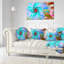 Stain Glass with Spirals - Coussin décoratif à imprimé floral-30735225