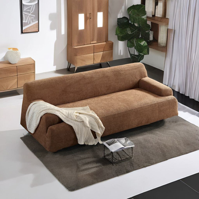 Rawn Upholstered 89.76'' Sofa, Camel Fabric