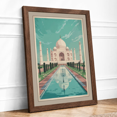 Taj Mahal at Dusk Vintage 1 Piece Single Picture Frame Wall Art