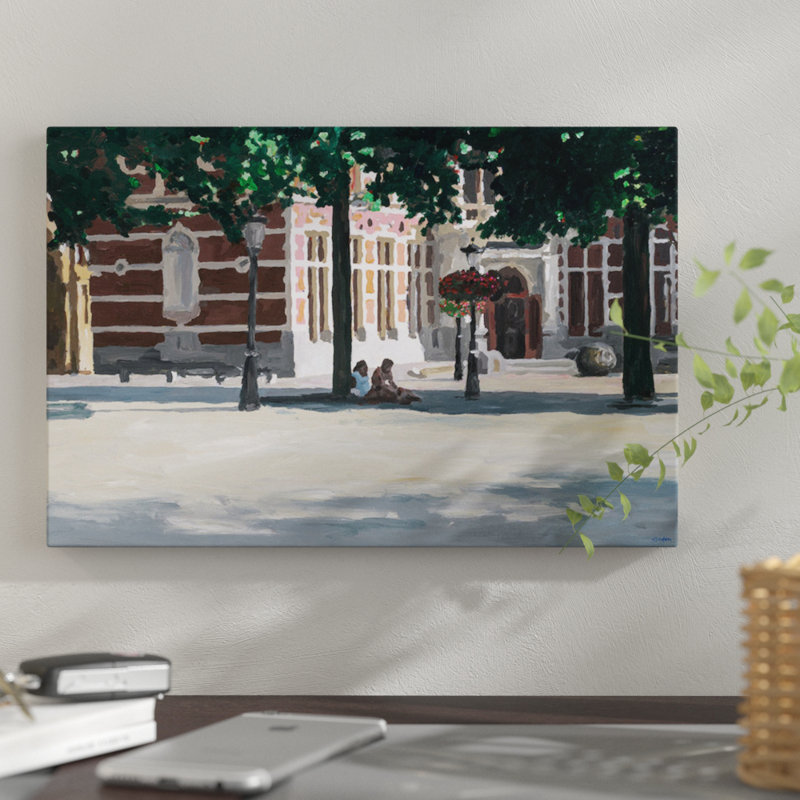 " Under The Tree " by HJ Hofstra, 12" H x 18" W x 1.5" D, Wrapped Canvas, No Mat