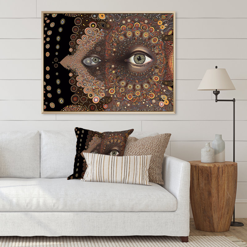 «Sacred Vision Eye of Consciousness I», reproduction sur toile, H 12 po x l 20 po x P 1 po, Cadre flottant brun