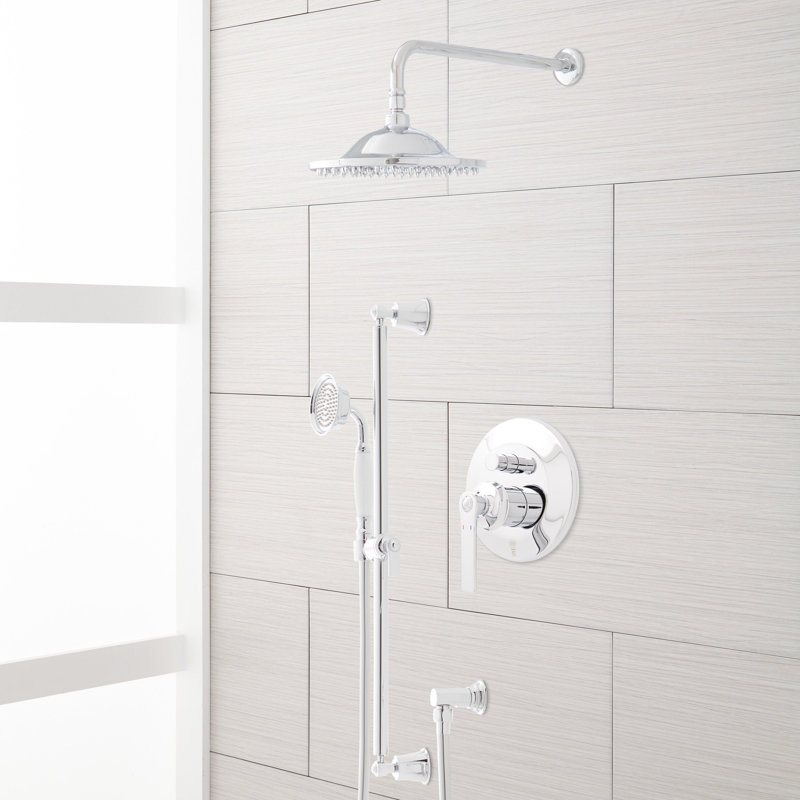 Cooper Complete Shower System with Rough-in Valve, Chrome, 8"
