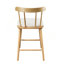 Tabouret de comptoir d'intérieur en bois rembourré, finition naturelle avec revêtement beige, style Windsor