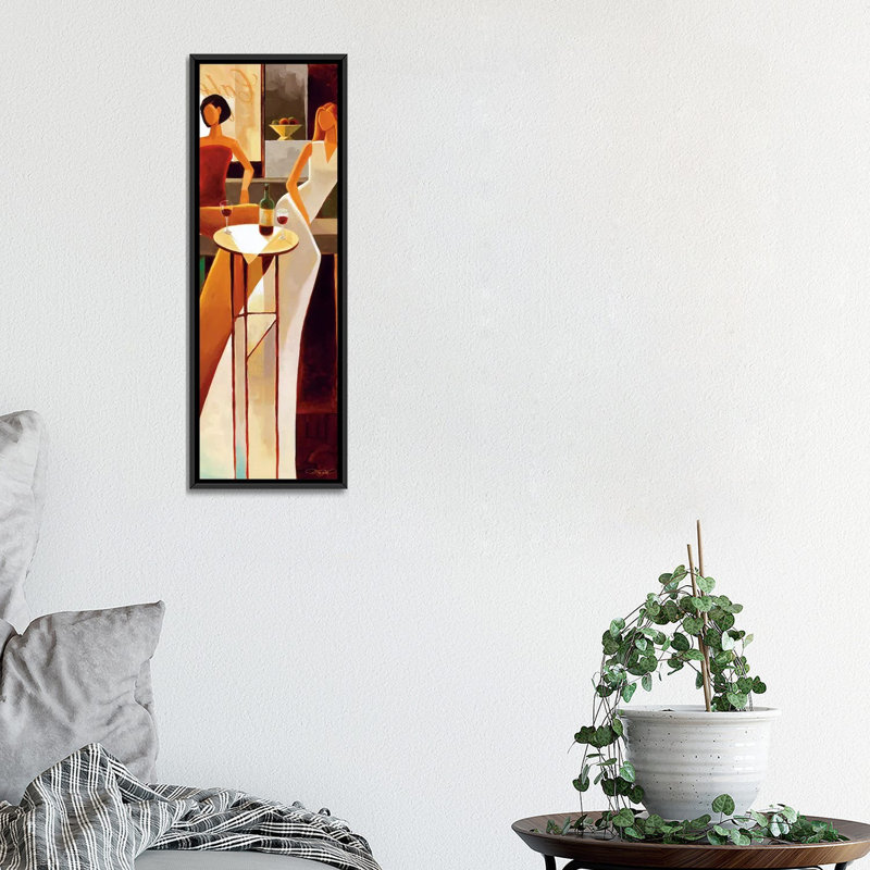 " Les Sirens " by Keith Mallett, 72" H x 24" W x 1.5" D, Black Framed Canvas