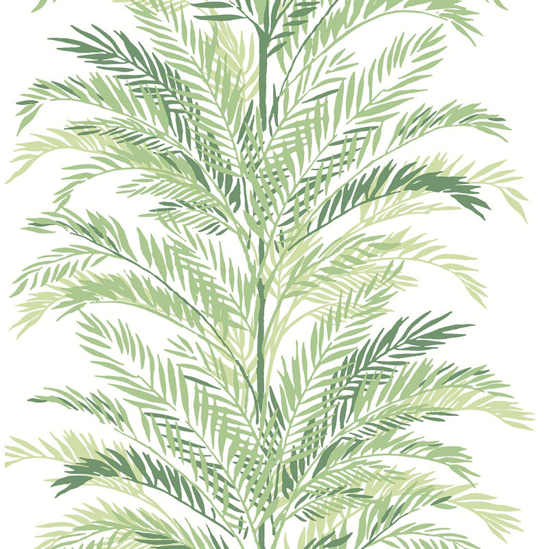 Luxe Haven Keana Palm 9' L x 20.5" W Peel and Stick Wallpaper Roll, Paradise Green