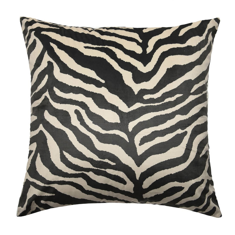 Tuxedo Dann Foley - Coussin plissé Tuxedo-Tux - 24 po x 24 po, Blanc cassé / noir cassé