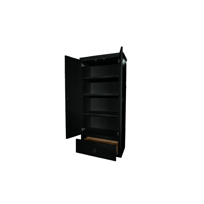 Garde-manger de 72 po Alexianna, Noir, H 72 po x l 38 po x P 17 po