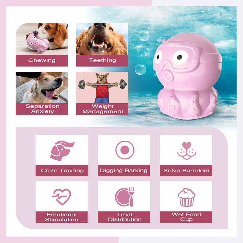 Jouet pour chien, balle de distribution de friandises, dentition, entrainement, alimentation lente, jouet pour chien stimulant les petits / moyens / grands chiens